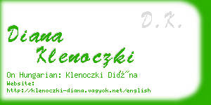 diana klenoczki business card